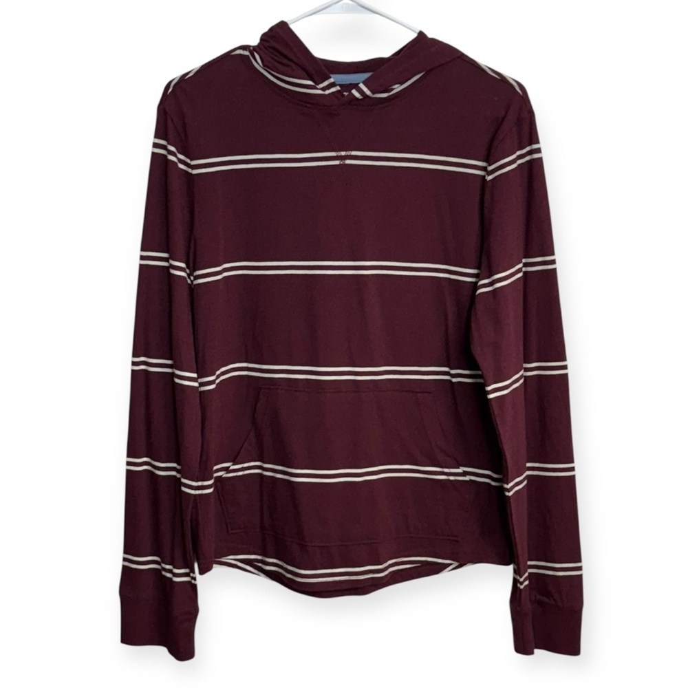Sonoma Boys Burgundy Hoodie with White Stripes Size XL